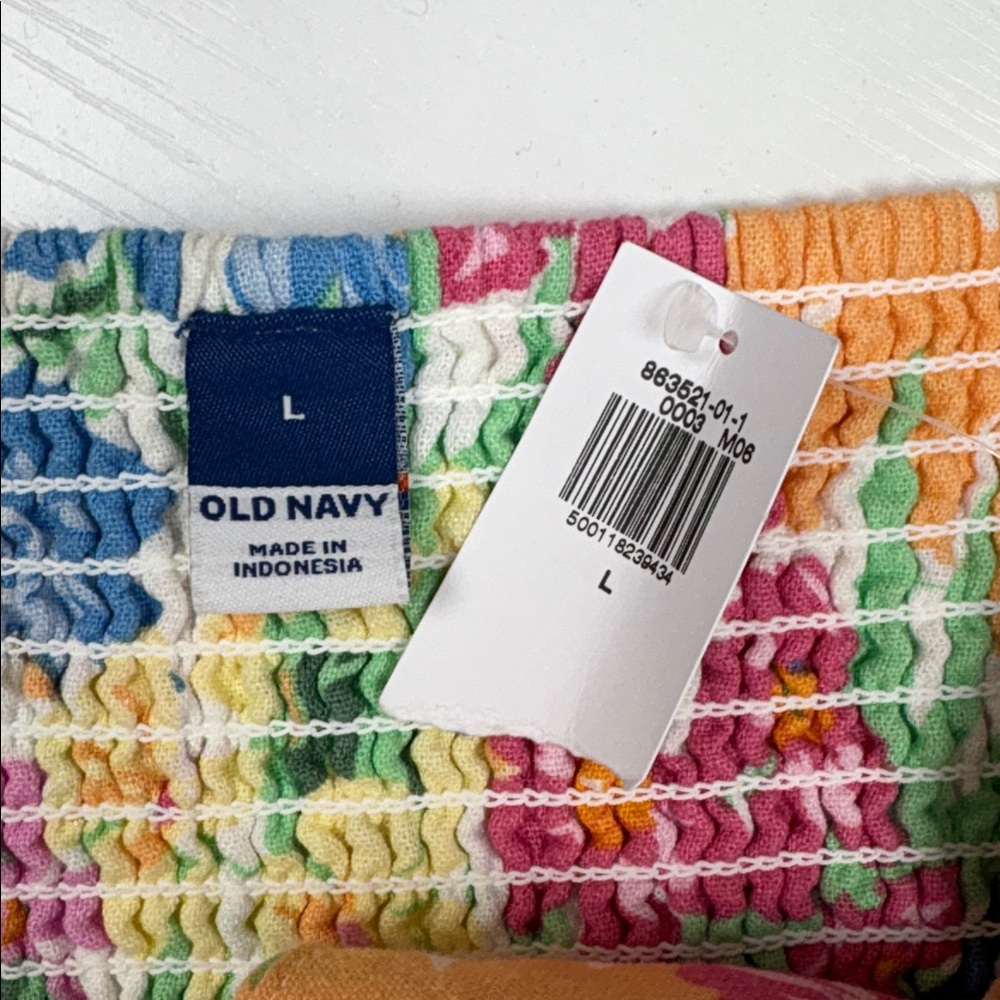 NWT Old Navy Tropical Floral Woven Sleeveless A-Line Cami Mini Dress Pink Large - Picture 8 of 10